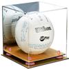 Better Display Cases Acrylic Volleyball Display Case with Mirror Case, Pink Risers and Wood Base (B02/A027) view 1