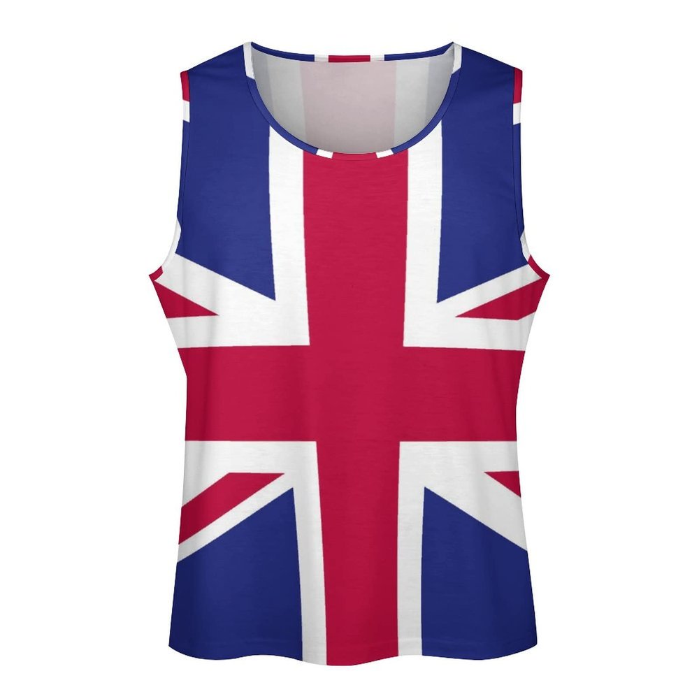 British Flag Men's Workout Tank Tops Casual Athletic Training Gym Sleeveless Vest Breathable Tops XL