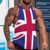 British Flag Men's Workout Tank Tops Casual Athletic Training Gym Sleeveless Vest Breathable Tops XL view 3
