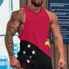 Mens Tank Tops Papua New Guinea Flag Summer Sleeveless T-Shirt Casual Quick Dry Workout Muscle Shirts Gym Workout Tanks XL view 3