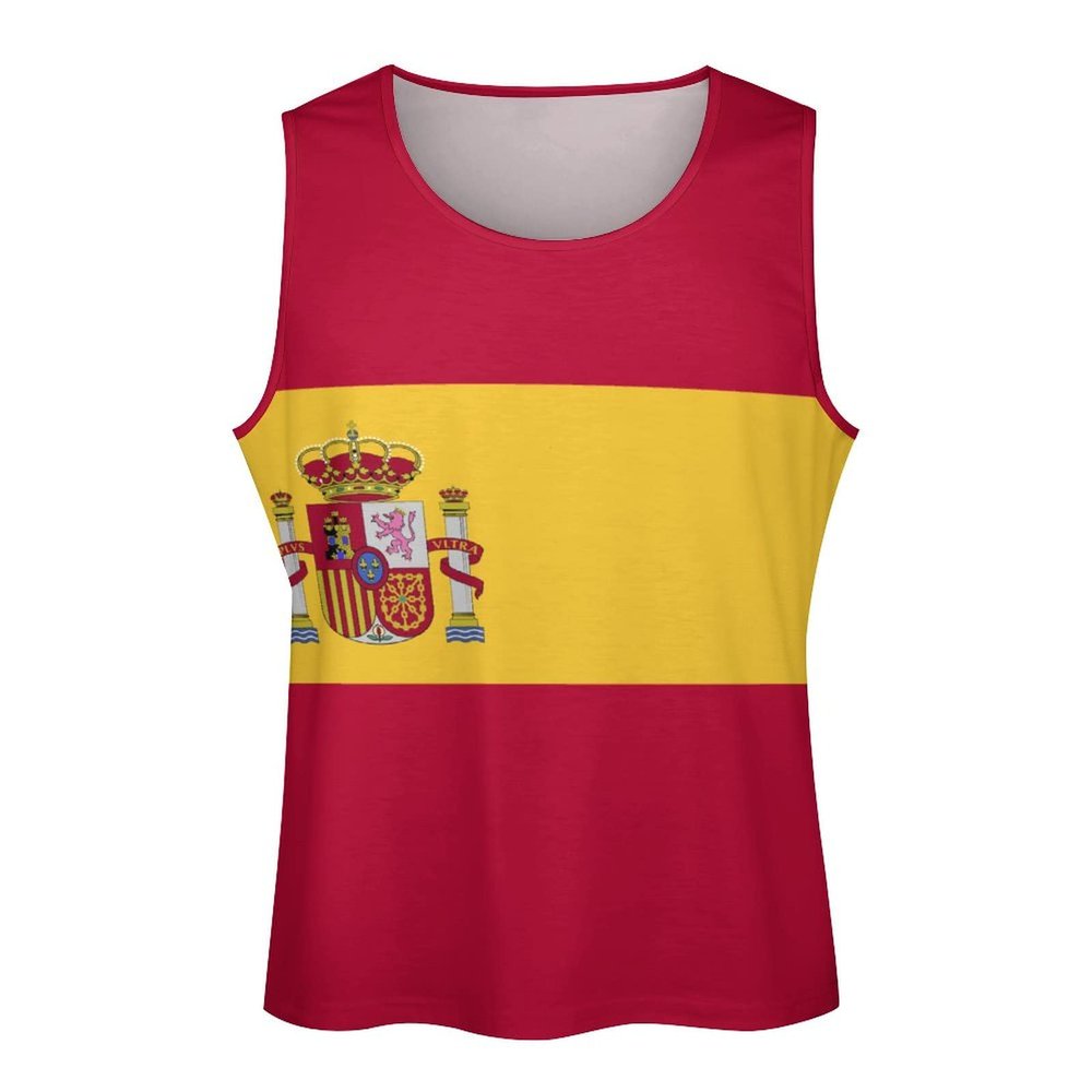 TAIZIYEAH Mens Tank Tops Spain Flag Summer Sleeveless T-Shirt Casual Quick Dry Workout Muscle Shirts Gym Workout Tanks M