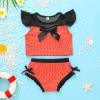 AnFeng Bikini for Kids Girls Piece Baby Printed Two Swimsuit Bikini Kids Bowknot Swimwear Outfits Dot Summer Girls Swimwear (Red, 5 Years) view 2