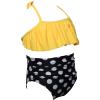 AnFeng Girls Swimsuit Two Pieces Bikini Set Girls Ruffle Floral Print Swimwear Bathing Suits Swimwear (Yellow, 2-3 Years) view 2