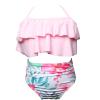 AnFeng Girls Swimsuit Two Pieces Bikini Set Girls Ruffle Floral Print Swimwear Bathing Suits Swim Suits (Pink, 2-3 Years) view 1