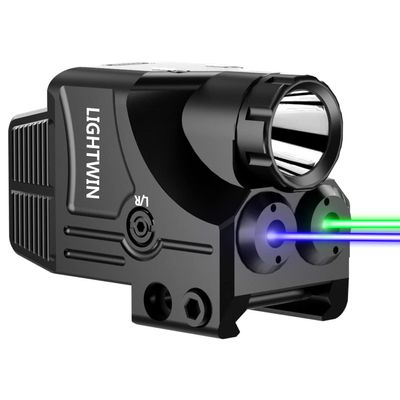 LIGHTWIN Green Blue Laser Beams with 600 Lumens Flashlight for Pistols, 3 in1 Laser Light Combo, Tactical USB Rechargeable Laser Sight, Strobe & Steady Flashlight for Picatinny Rail