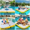 PPXIA Floating Dock - Inflatable Water Mat 10ft 8ft 6ft for Lakes, Air Float Docks Inflatable Island Platform Raft for River, Pool, Ocean view 2