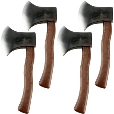 Cotiny 4 Pieces Foam Axe Prop Fake Hatchet Toy Costume Props for Lumberjack Butcher Halloween Costume Accessories Weapon Toy