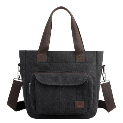 ZHIERNA Women's Canvas Tote Purse Casual Shoulder Crossbody Bags Small Handbag, Multi-pocket Top Handle Work Bag