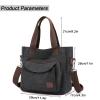 ZHIERNA Women's Canvas Tote Purse Casual Shoulder Crossbody Bags Small Handbag, Multi-pocket Top Handle Work Bag view 3