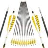 ZSHJGJR 31" Pure Carbon Arrows 250 300 350 400 500 600 Spine Hunting Arrows Feather Fletched Target Practice Arrows for Archery Compound & Recurve & Long Bow 6/12pcs (350 Spine, 12) view 1