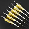 ZSHJGJR 31" Pure Carbon Arrows 250 300 350 400 500 600 Spine Hunting Arrows Feather Fletched Target Practice Arrows for Archery Compound & Recurve & Long Bow 6/12pcs (350 Spine, 12) view 2