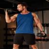 MAGCOMSEN Tank Top Mens Dry Fit Workout Gym Tank Tops Sleeveless Athletic Shirts Lightweight Gym Tank Tops Medium Blue view 2
