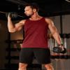 MAGCOMSEN Running Tank Top Men Dry Fit Gym Tank Tops Sleeveless T Shirts Workout Sports Tank Undershirts Athletic Tank Tops Dark Orange view 2