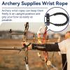 HERCHR Archery Wrist Sling, Adjustable Bow Wrist Sling Compound Bow Wrist Strap Braided Cord Rope Hunting Accessory Bow Archery Wrist Sling Archery Accessories(Black) view 4
