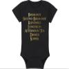 Fantasy Movie Baby Onesie - Breakfast Second Breakfast Elevenses Luncheon (12-18 Month - Black Fabric - Gold Design) view 1