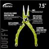 danco Duffy 7.5-inch Fishing Needle Nose Pliers with Line Cutters, Aircraft Grade Aluminum Fishing Gear, Saltwater Resistant Fishing Tools, Rubberized Pain (Chartreuse Fish Skeleton) view 2