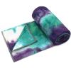 Eunzel Yoga Towel,Hot Yoga Mat Towel with Grip Dots Sweat Absorbent Non-Slip for Hot Yoga, Pilates and Workout 24" x72", Green & Purple
