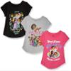 Disney Girls Encanto 3 Pack T-Shirt Bundle Set 4-16 T Shirt, Black, Heather Grey, Hot Pink, 10 12 US view 1