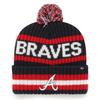 47 MLB Unisex-Adult Primary Logo Bering Cuffed Knit Pom Beanie Hat (Atlanta Braves) One Size view 1