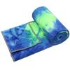 Eunzel Yoga Towel,Hot Yoga Mat Towel with Grip Dots Sweat Absorbent Non-Slip for Hot Yoga, Pilates and Workout 24" x72", Green & Blue view 1
