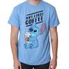 Disney Lilo and Stitch Coffee First Adult T-Shirt(XXL, Light Heather Blue) view 3
