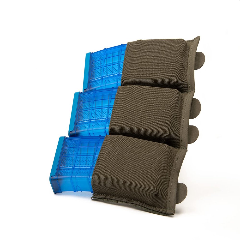 Blue Force Gear - Triple Mag Pouch - MOLLE Pouches for Plate Carrier or Tactical Vest - Airsoft Magazines Holder with Admin Attachments & Utility Accessories - 9.25 x 5.5 x 0.13 Inches - Ranger Green