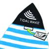 Tidal Wake TAG-IT 58" Snub Nose Surf & Wake Board Sock - Soft Wakesurf/Wakeboard Bag with Built-in Name Tab, Customizable Wake Surfboard/Wakeboard Cover Protects Your Board -Ocean Blue & White view 3