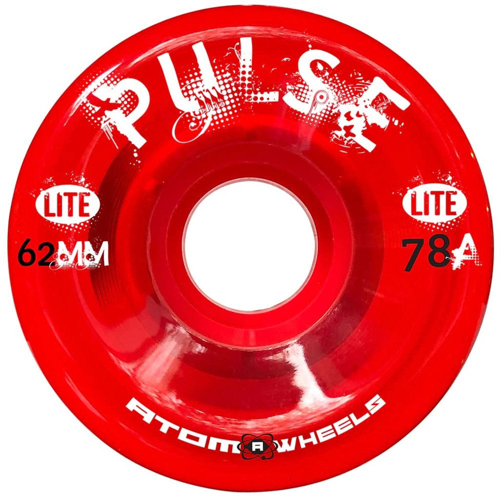 ATOM WHEELS - Outdoor Quad Roller Wheels 78A - Pulse - 62x33 Red - 1 Pack - 4 Wheels