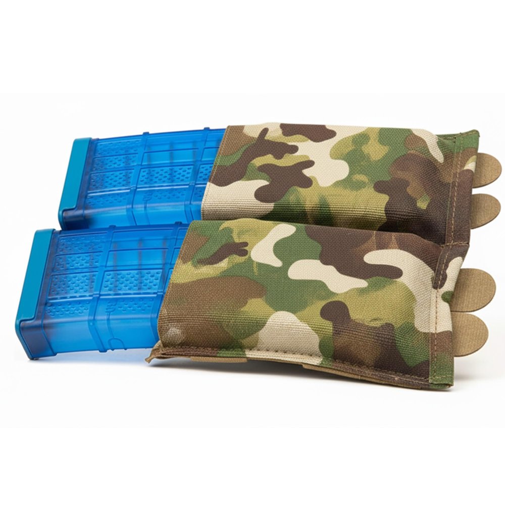 Blue Force Gear - Double Magazine Holder - MOLLE Mag Pouch for Duty Belt, Tactical Vest, & Plate Carrier - Stackable Airsoft Ammo Attachments & Pistol Mag Pouches - 6.5 x 5.5 x .13 in - Multicam