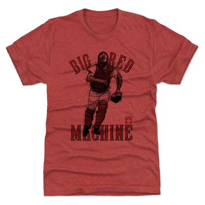 500 LEVEL Johnny Bench Men's Premium T-Shirt - Johnny Bench Big Red R (Tri Red, XXX-Large)