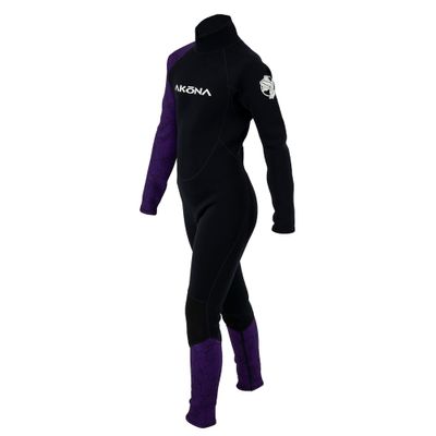 AKONA Kid's Wetsuit Full 3/2mm with Back Zip for Swimming, Surfing, Paddling, Snorkeling, or Diving Sizes Toddlers to Teenagers - Purple - 08
