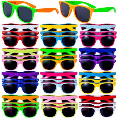 KOMENDANT 36 Pack 12 Colors Neon Sunglasses Party Favors 80s Retro Style Sun Glasses for Beach Pool,Carnival,Party Favors,Birthday Party,Bulk Pack Sunglasses for Adults And Kids