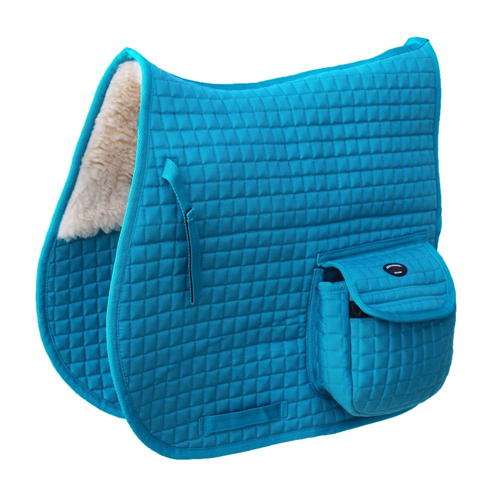 CHALLENGER Horse English Quilted Faux Fur All-Purpose Saddle Pad Turquoise 72152TR