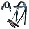 CHALLENGER Horse English Cob English All-Purpose Trail Leather Bridle Reins Orange 803AX09OR-C view 1
