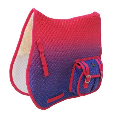 CHALLENGER Horse Cotton English Aussie Quilted Fur Padded All-Purpose Saddle Pad Ombre 72165