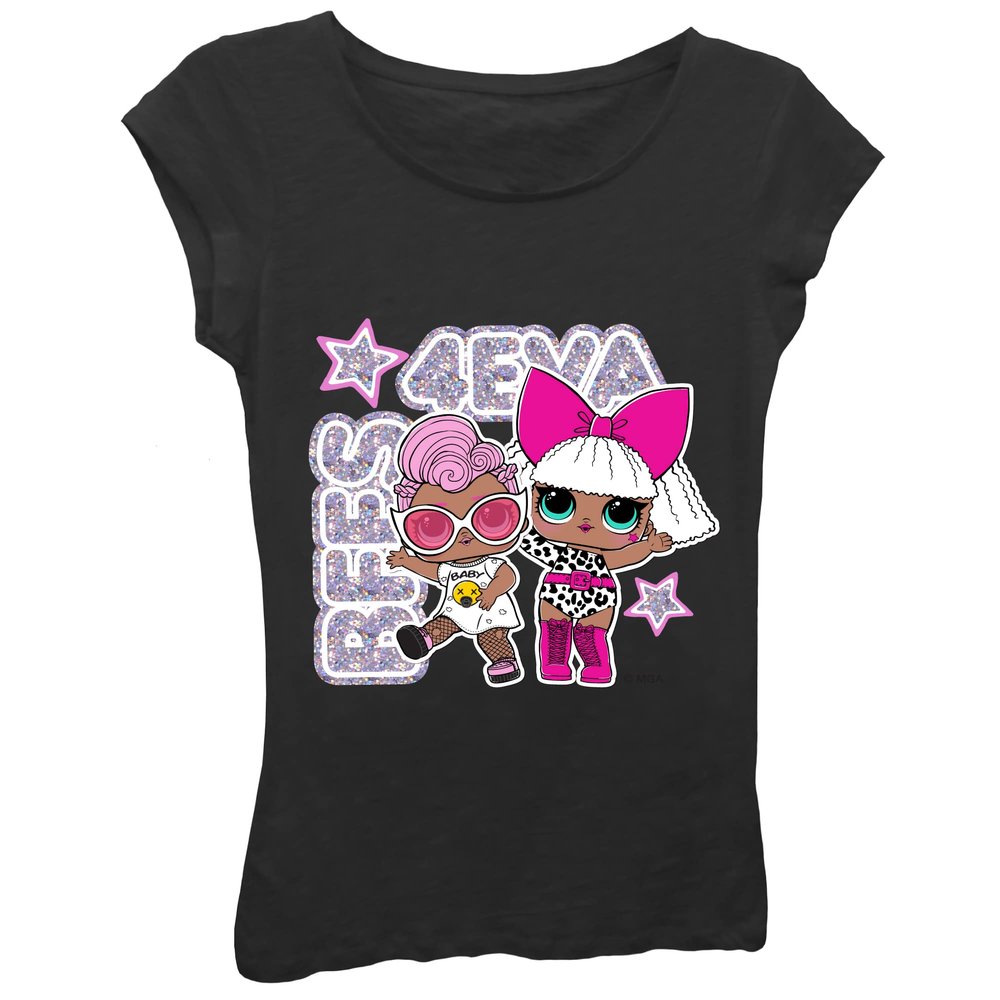 L.O.L. Surprise! girls L.o.l. Surprise! Bffs Short Sleeve T-shirt - 4-16 T Shirt, Black, 10 12 US
