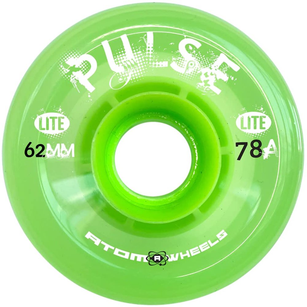 ATOM WHEELS - Outdoor Quad Roller Wheels 78A - Pulse - 62x33 Lime - 1 Pack - 4 Wheels