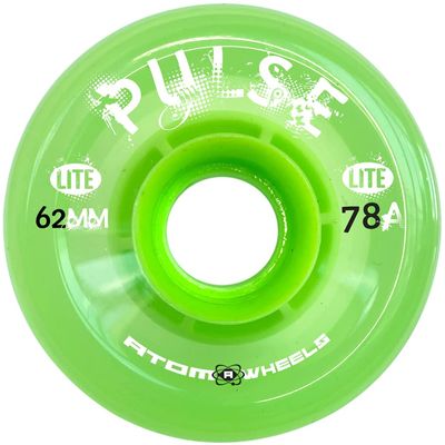 ATOM WHEELS - Outdoor Quad Roller Wheels 78A - Pulse - 62x33 Lime - 4pk