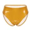 ACSUSS Women Shiny Sexy Shorts Pole Dance Club Shorts Rave Booty Shorts Latex High Cut Bottoms Yellow Large view 1