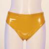 ACSUSS Women Shiny Sexy Shorts Pole Dance Club Shorts Rave Booty Shorts Latex High Cut Bottoms Yellow Large view 2