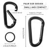 Carabiner Caribeener Clips, 3" Heavy Duty Carabiner for Hammocks, Camping Accessories, Hiking, Keychains, D Shaped Spring Hook Carabiners for Dog Leash, Harness and Key Ring, 880lbs, Black(2 PCS) view 4