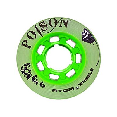 ATOM WHEELS - Poison - Indoor, Outdoor - 1 Pack - 4 Wheels / 62mm x 38mm / Color: Green