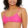 Hula Honey Swimwear Vibrant Junior O Ring Zip Front Bikini Top Pink XL view 1