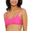 Hula Honey Womens Zipper Adjustable Swim Top Separates Pink S view 1