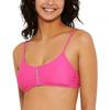 Hula Honey Womens Zipper Adjustable Swim Top Separates Pink S view 2