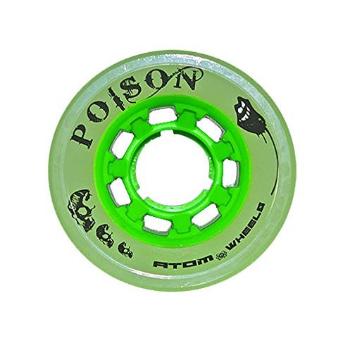 ATOM WHEELS - Poison - Indoor, Outdoor - 1 Pack - 4 Wheels / 62mm x 44mm / Color: Green