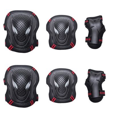 Magik Wrist Knee Pads Elbow Guards Protective Gear Set for Skateboard Skate Bike (Black&Red, M)