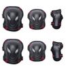 Magik Wrist Knee Pads Elbow Guards Protective Gear Set for Skateboard Skate Bike (Black&Red, M) view 1