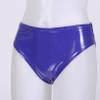 QinCiao Women's Shiny Latex Wet Look Booty Shorts High Waisted Zipper Crotch Cheeky Hot Pants Shiny Blue XX-Large view 4