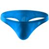 Ctreela Seamless T-Back for Men's Bulge Ball Pouch G-String Sexy One Piece Thong String Bikini Low Rise Underwear Blue view 2
